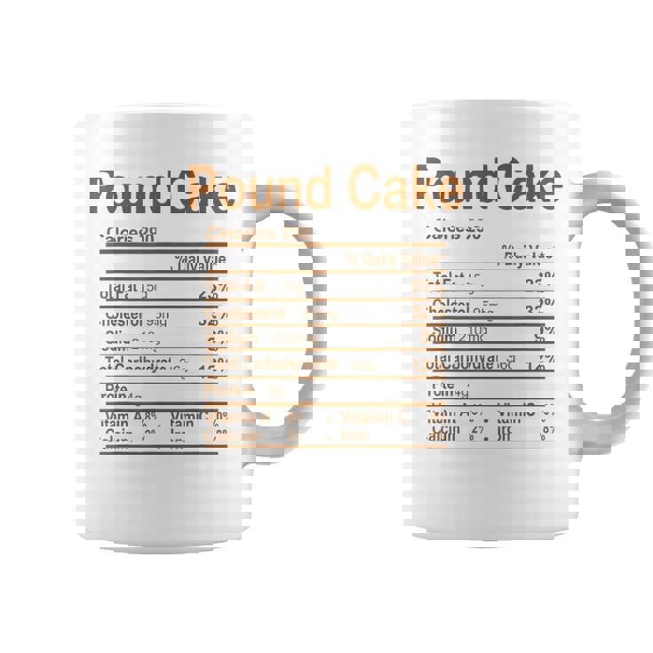 Pound Cake Nutrition Facts Thanksgiving Christmas Graphic Print Coffee Mug