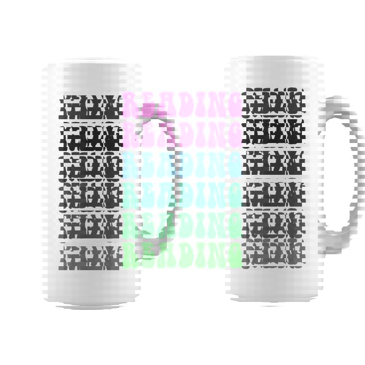 Retro READING Teacher Libraries Vibes Reading Teach Graphic Print Coffee Mug