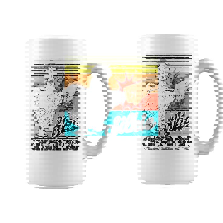 Retro Silkie Chicken Dad Farmer Silky Chickens Graphic Print Coffee Mug