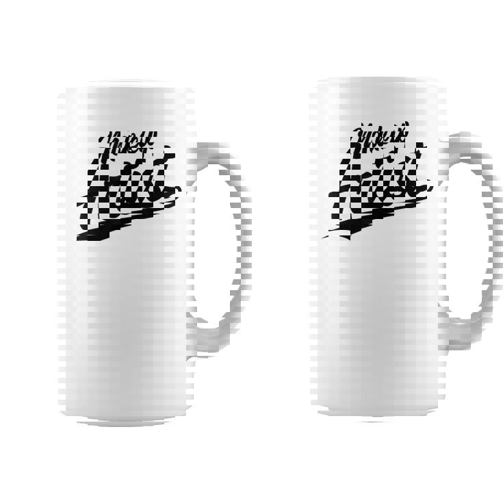 Retro Swoosh Job Title Makeup Artist Taza de café