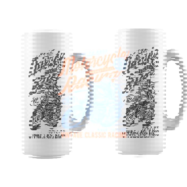 Retro Vintage Style Motorcycle Racing Distressed Coffee Mug