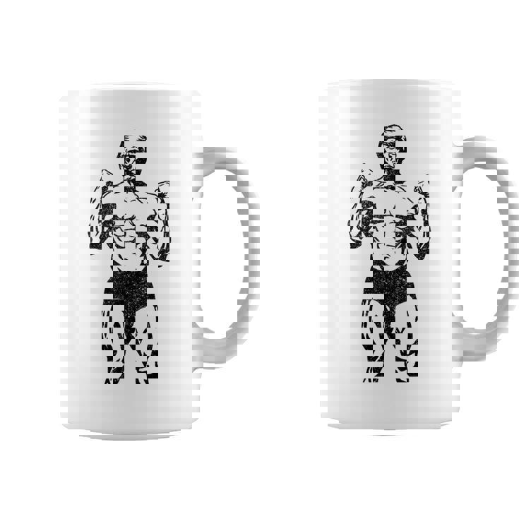 Ropa De Gimnasio Divertida Y Patriótica Donald Pump Trump Flex Taza de café