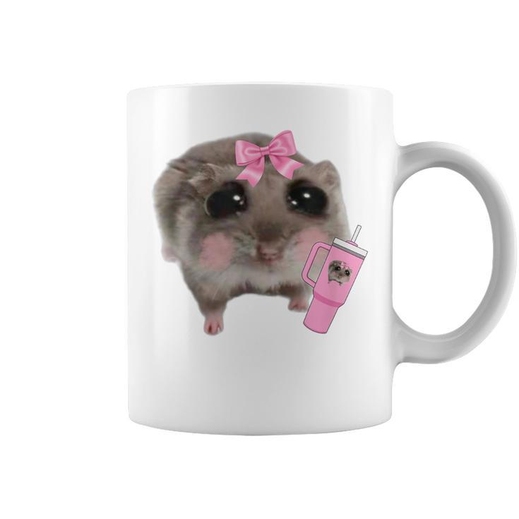 Sad Hamster Meme Drink Bottle Gray Tassen