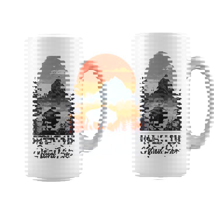 Save Our National Parks Resist Service Bison Buffalo Vintage Coffee Mug