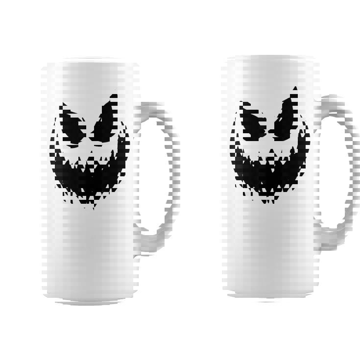 Scary Orange Jack o Lantern Shirt Spooky Pumpkin Face Graphic Print Coffee Mug