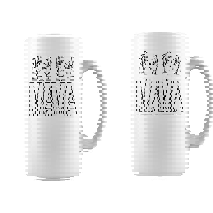 Sign Language ASL Deaf Mute Gesture Mama Mother Mom Graphic Print Coffee Mug