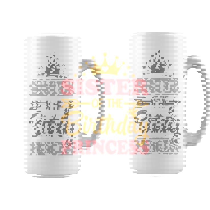 Sister Of The Birthday Princess Themed Family Girl Birthday Coffee Mug