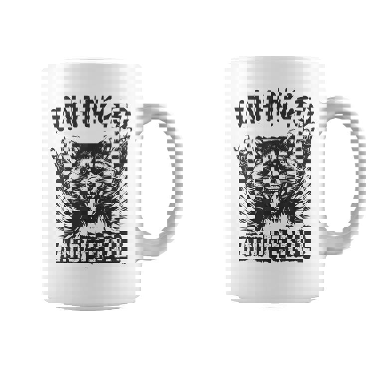 Unhinged And Feral Raccoon Girl Toddler Boy Humor Coffee Mug