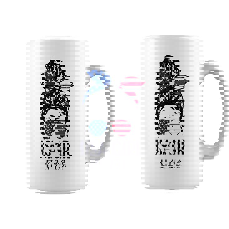 Us Citizen Est 2025 New Citizenship American Usa Girl 2025 Coffee Mug