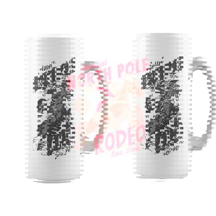 Vintage North Pole Rodeo Cowboy Santa Country Christmas Graphic Print Coffee Mug