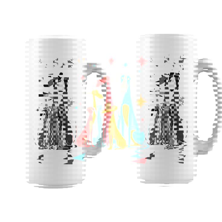 Vintage Retro Mid-Century Long Neck Dogs 50S 60S Style Coffee Mug