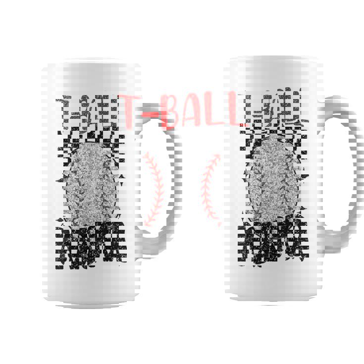 Vintage T-Ball Mama Softball Mom Checkered Print Coffee Mug