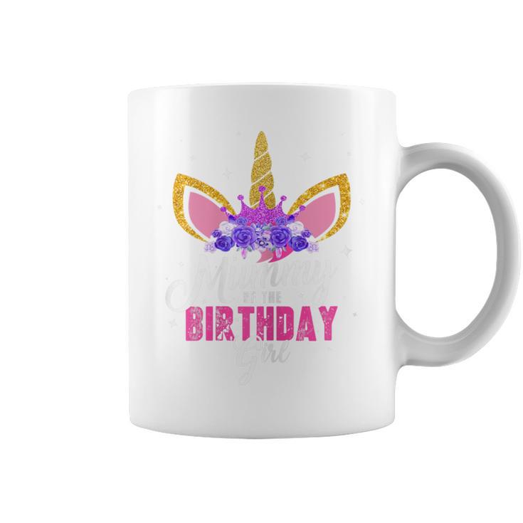 Women's Mummy Of The Birthday Girl Unicorn Mum Birthday Party Mother Blue Tassen