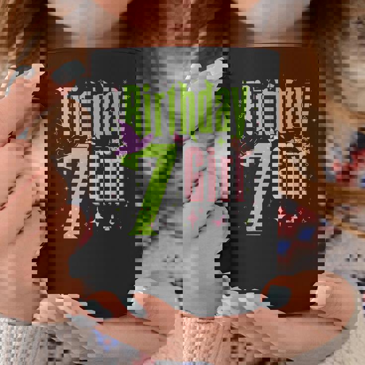 7Th Birthday Witch Pink And Green 7 Year Old Birthday Girl Coffee Mug Personalized Gifts