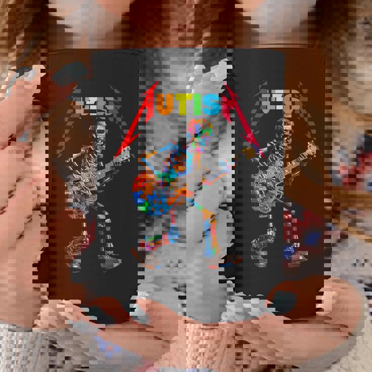 Autism Skeleton Guitar Rock Puzzle Music Autism Awareness Coffee Mug Funny Gifts