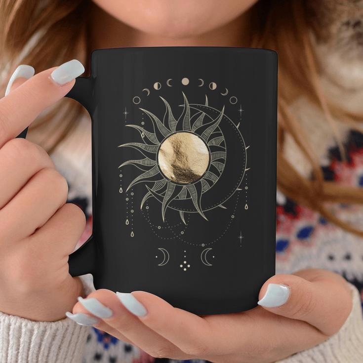 Boho Golden Sun & Moon Phase Illustration Tassen Lustige Geschenke