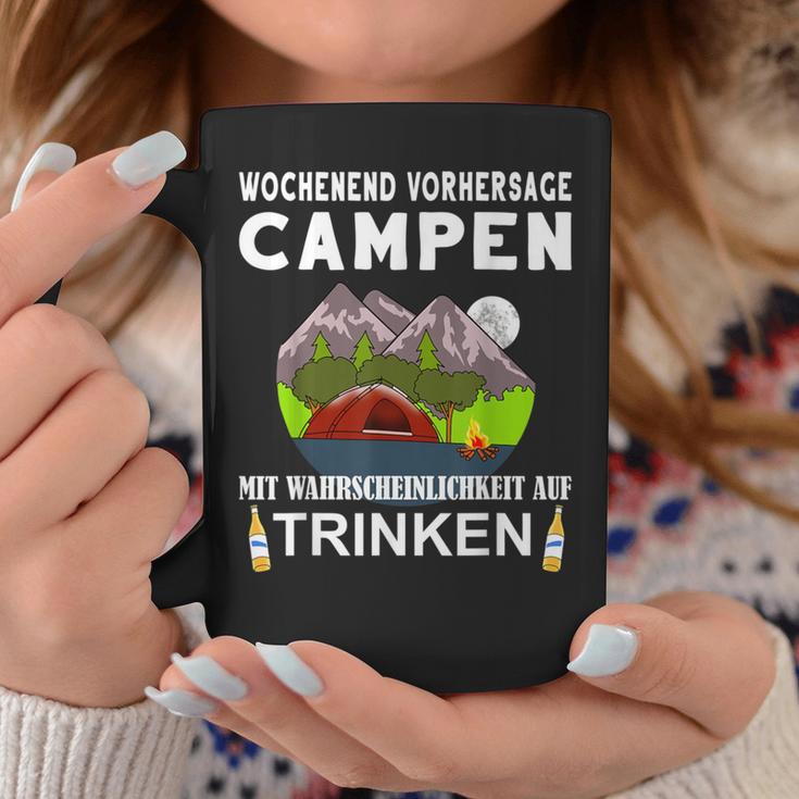 Camping Camping Weekend Forecast Drinking Alcohol Saufen Tassen Lustige Geschenke