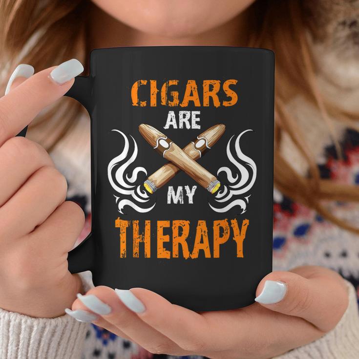 Cigars Are My Therapy Smoker Saying Cigar Smoke Tobacco Tassen Lustige Geschenke