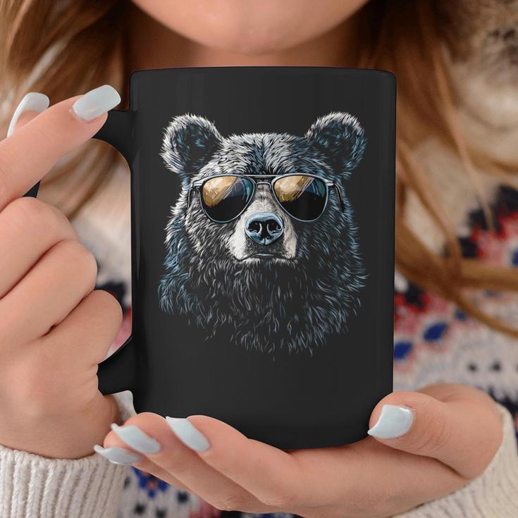 Cool Bear Portrait With Sunglasses Illustration Bear Tassen Lustige Geschenke