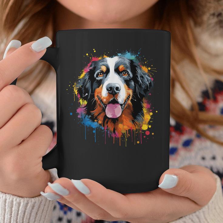 Cute Bernese Mountain Dog On Painted Bernese Mountain Dog Tassen Lustige Geschenke