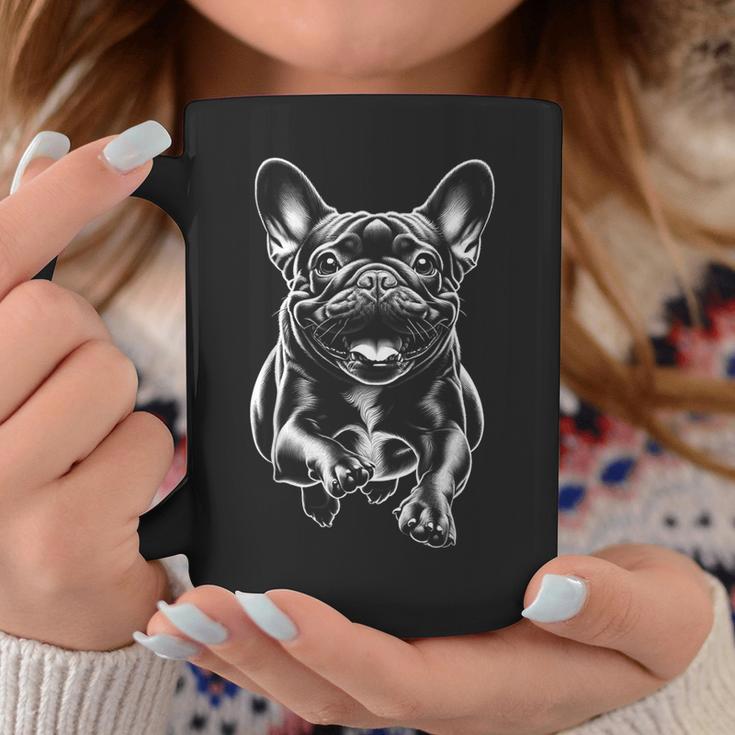 Cute French Bulldog In Run As Cool Portrait Tassen Lustige Geschenke