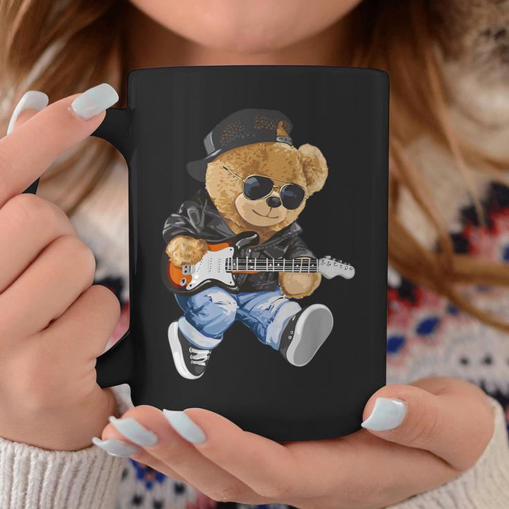 Cute Teddy Bear Playing Electric Guitar Tassen Lustige Geschenke