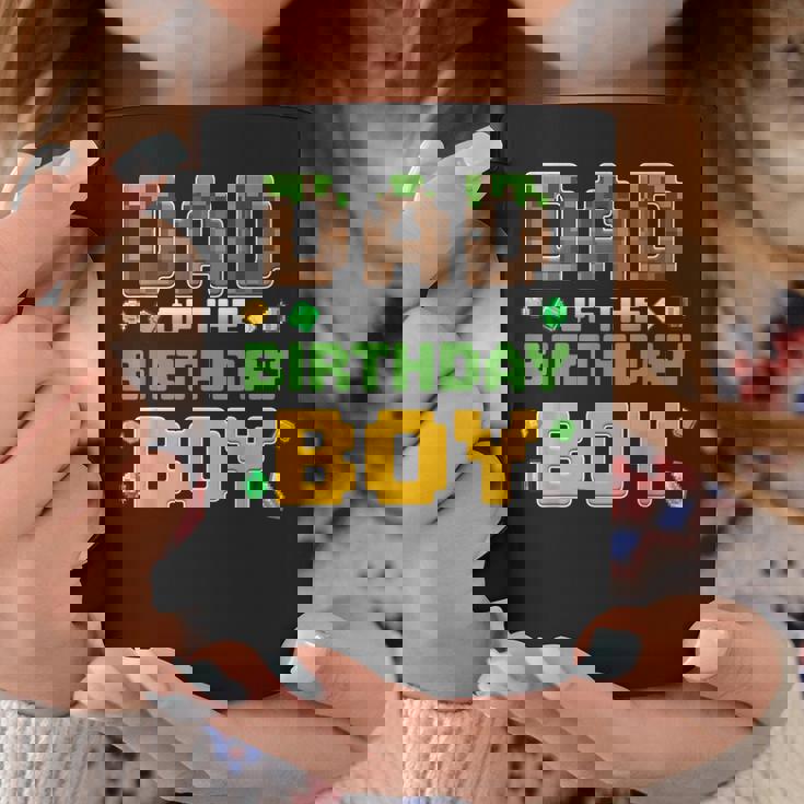 Dad Of The Birthday Boy Video Gamer Pixel Birthday Party Coffee Mug Personalized Gifts