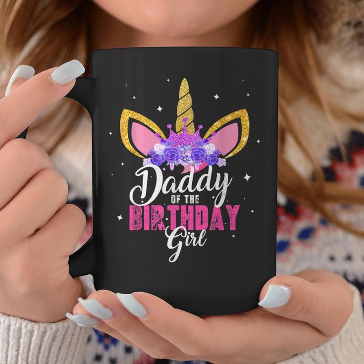 Daddy Of The Birthday Girl Unicorn Birthday Father Dad Blue Tassen Lustige Geschenke