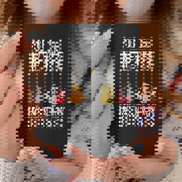 Divertida De Regalo Con Texto En Inglés You Can Never Have Too Many Guitars Taza de café Regalos divertidos