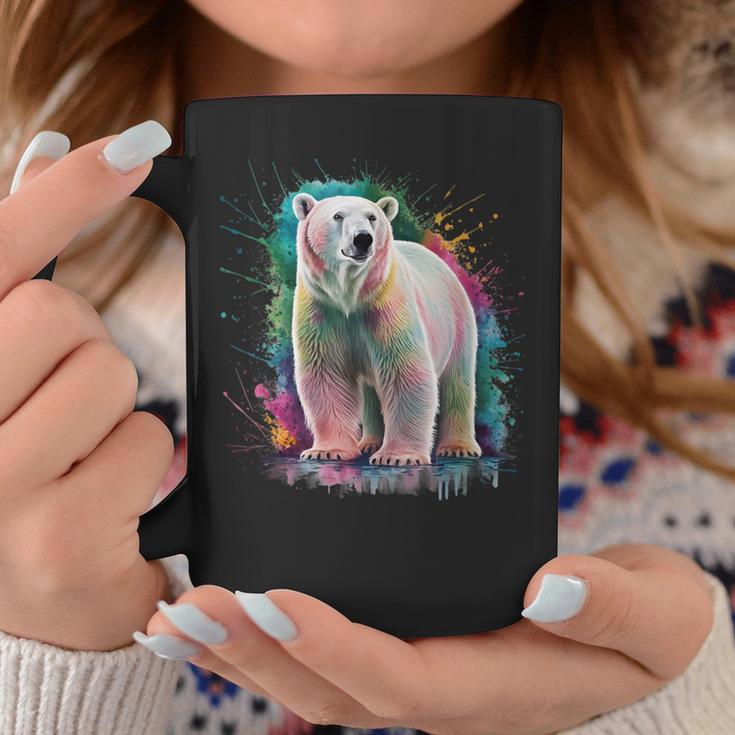 Eisbär Women's Colourful Watercolour Polar Bear Tassen Lustige Geschenke