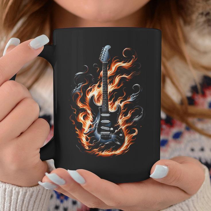 Electric Guitar With Flames Tassen Lustige Geschenke