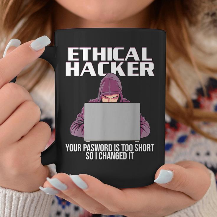 Ethical Hacker Your Password Is Too Short Taza de café Regalos divertidos