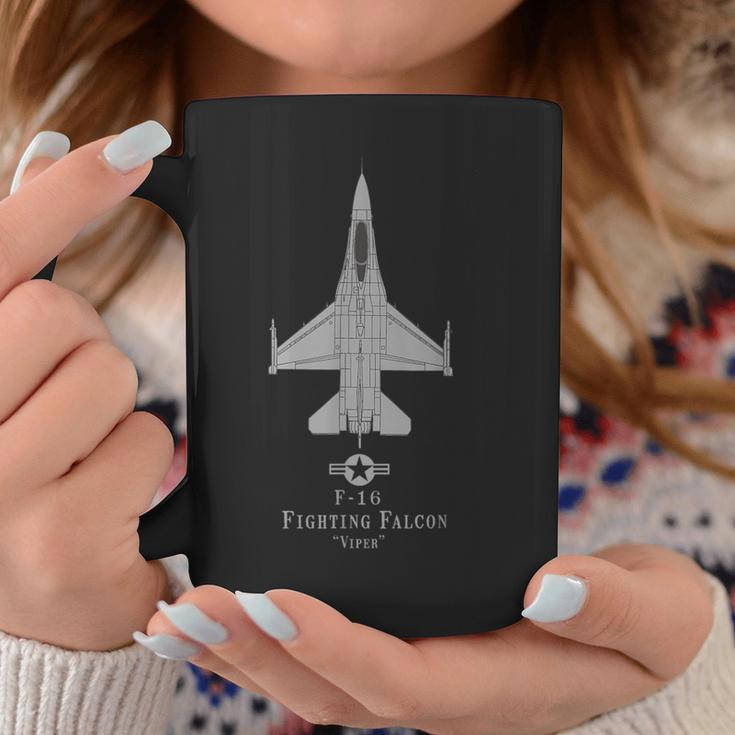 F-16 Fighting Falcon Tech Drawing Military Plane Tassen Lustige Geschenke