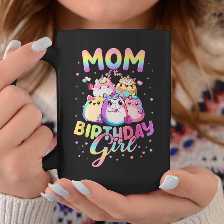 Family Mom Of The Birthday Girl Squish Birthday Squad Mallow Coffee Mug Funny Gifts