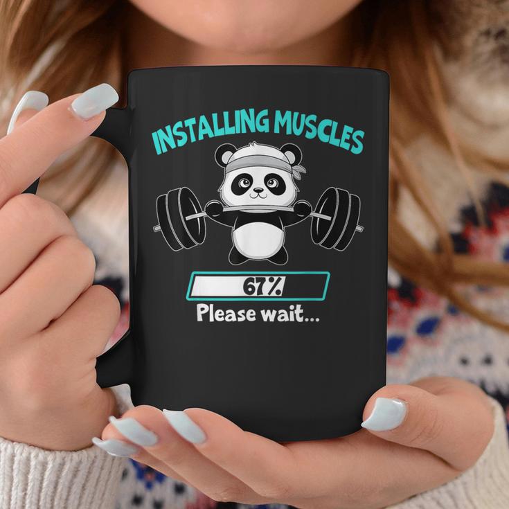 Installing Muscle Panda Weight Lifting Barbell Fitness Tassen Lustige Geschenke