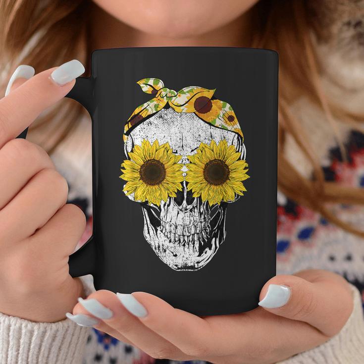 Skull Sunflower Skeleton Bandana Sunflower Skull Tassen Lustige Geschenke