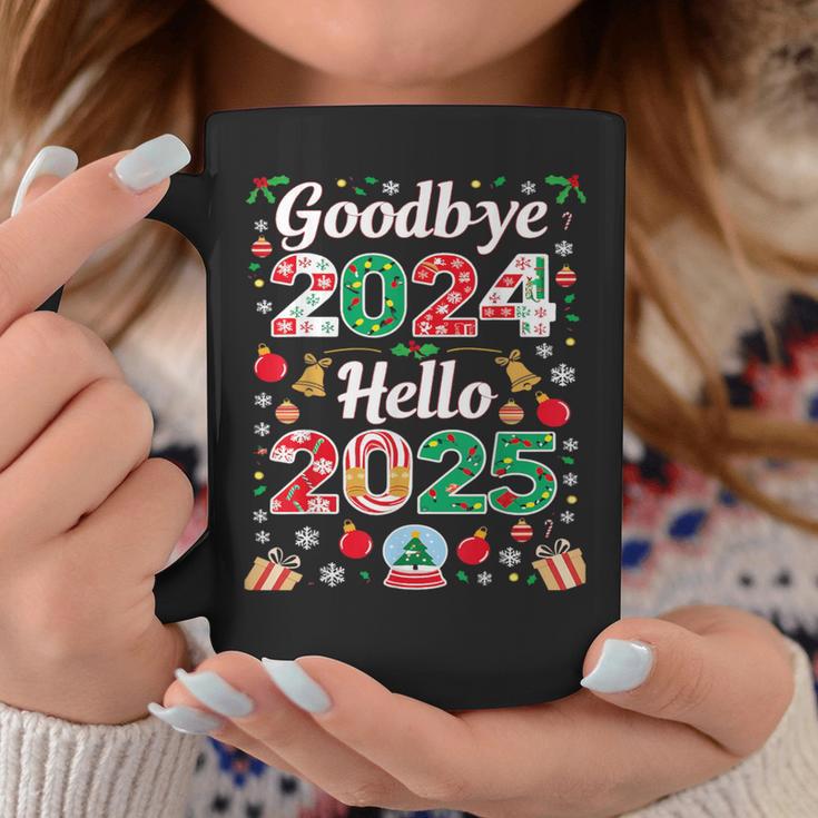 Goodbye 2024 Hello 2025 Merry Christmas Happy New Year 2025 Tassen Lustige Geschenke