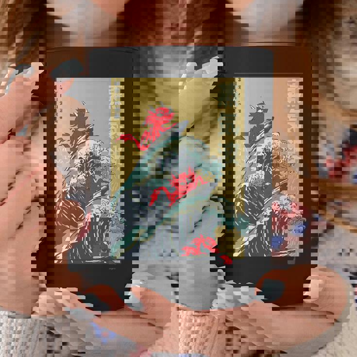 The Great Wave Off Kanagawa Coucher De Soleil Rétro Dragon Japonais Tasse Cadeaux drôles