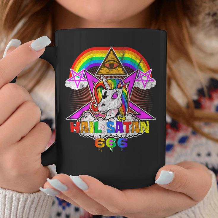 Hail Satan Einhorn Pentagramm 666 Okkult Gothic Tassen Lustige Geschenke