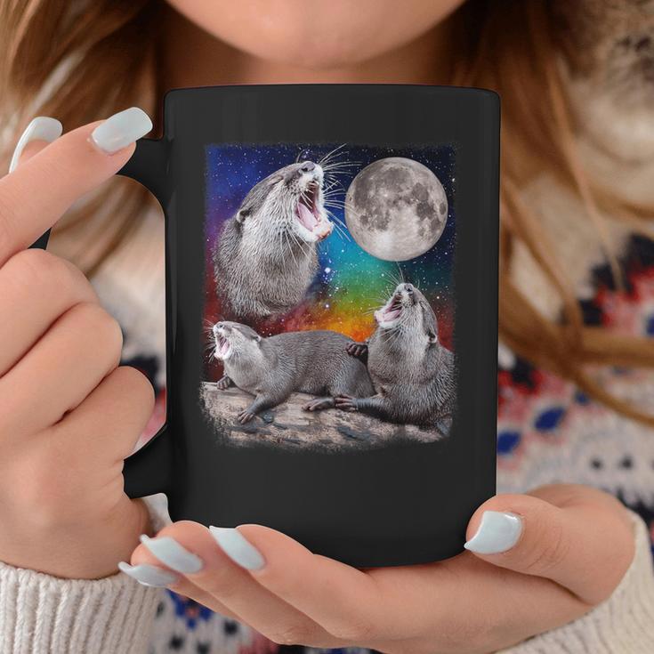 Howling Wolf Otter Moon Galaxy Parody Tassen Lustige Geschenke