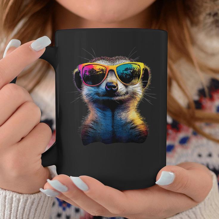 Meerkat With Sunglasses Colourful Popart Cute Meerkat Tassen Lustige Geschenke