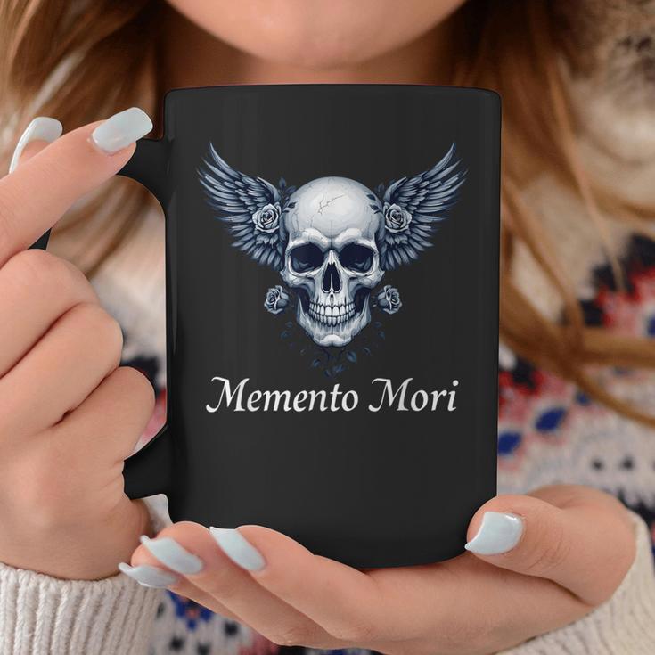 Memento Mori Gothic Skull & Wings Tassen Lustige Geschenke