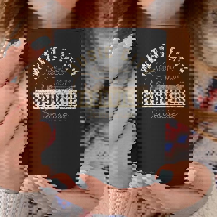 Music City Nashville Tennessee- Ciudad De La Música De Nashville Taza de café Regalos divertidos