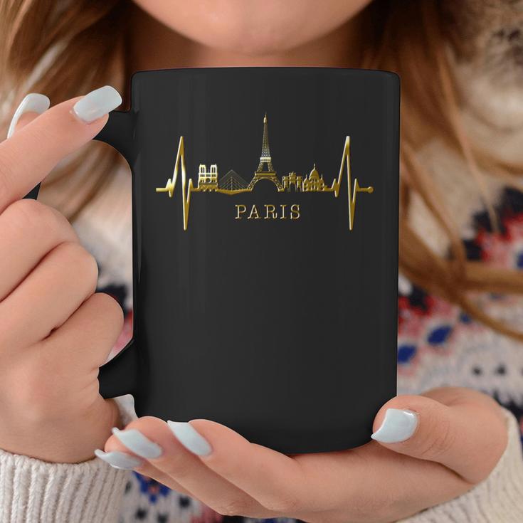 Paris Skyline Heartbeat I Love Eiffel Tower Love France Tassen Lustige Geschenke