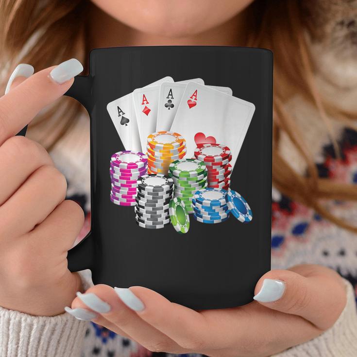 Poker Gambling Game Cards Chips Casino Poker Tassen Lustige Geschenke