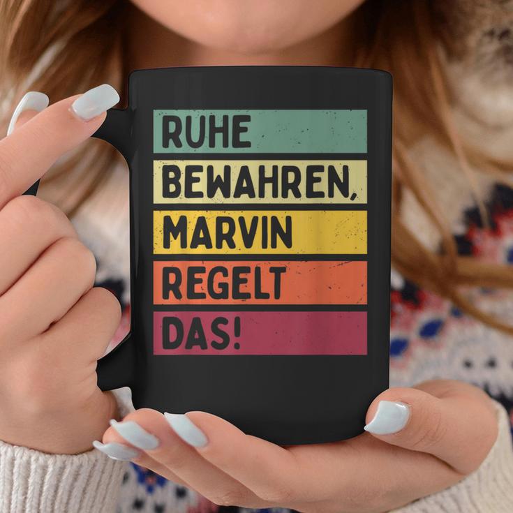 Ruhe Bewahren Marvin Regelt Das Spruch In Retro Farben Tassen Lustige Geschenke