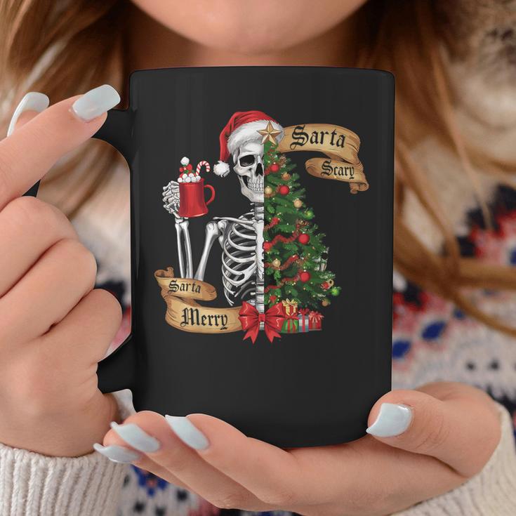 Sorta Merry Sorta Scary Christmas Skeleton Tree Xmas Graphic Print Coffee Mug Unique Gifts
