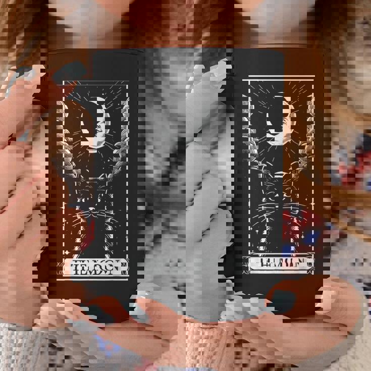 Tarot Card Vintage Crescent Moon Black Cat Mom Cat Lovers Coffee Mug Personalized Gifts