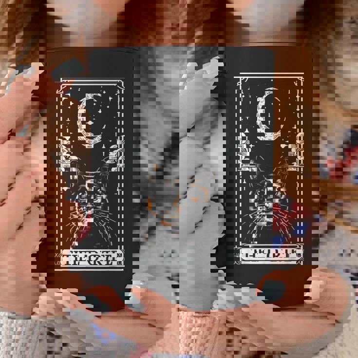 Tarot Card Vintage Crescent Moon Tortie Cat Mom Cat Lovers Coffee Mug Personalized Gifts