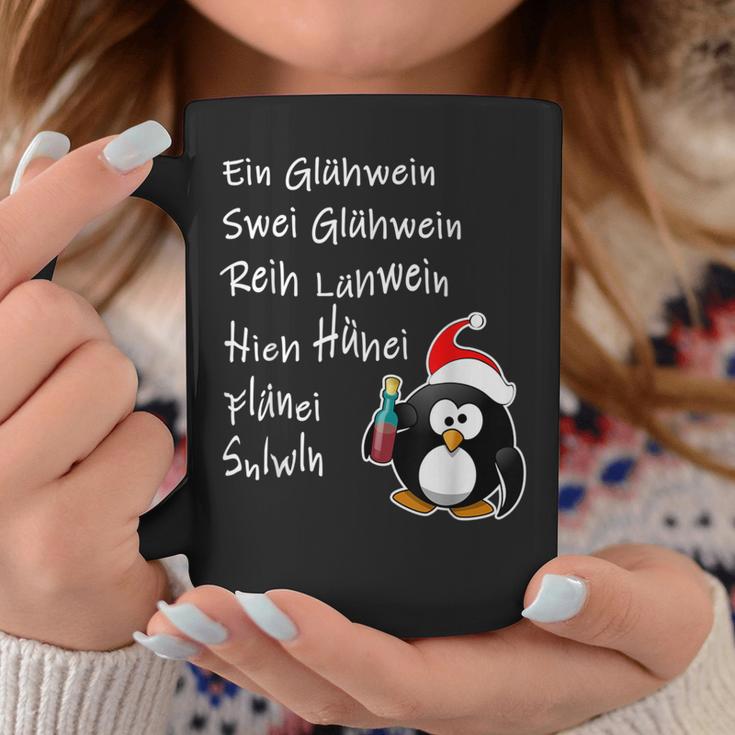 With Text 'Ein Glühwein' A Mulled Wine Swei Mulled Wine Penguin For Christmas Tassen Lustige Geschenke